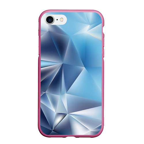 Чехол iPhone 7/8 матовый Blue abstract / 3D-Малиновый – фото 1