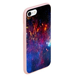Чехол iPhone 7/8 матовый Космос, цвет: 3D-светло-розовый — фото 2