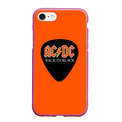 Чехол iPhone 7/8 матовый ACDC, цвет: 3D-малиновый