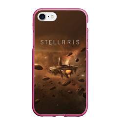 Чехол iPhone 7/8 матовый Stellaris, цвет: 3D-малиновый