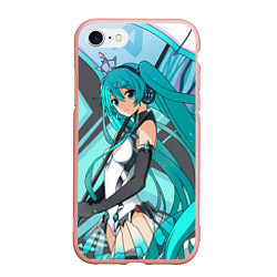 Чехол iPhone 7/8 матовый Miku1, цвет: 3D-светло-розовый