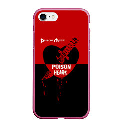 Чехол iPhone 7/8 матовый Poison heart, цвет: 3D-малиновый