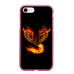 Чехол iPhone 7/8 матовый Феникс, цвет: 3D-малиновый