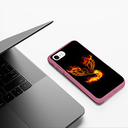 Чехол iPhone 7/8 матовый Феникс, цвет: 3D-малиновый — фото 2