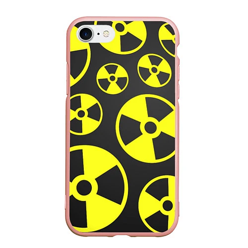 Чехол iPhone 7/8 матовый Радиация / 3D-Светло-розовый – фото 1