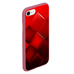 Чехол iPhone 7/8 матовый Red squares, цвет: 3D-малиновый — фото 2