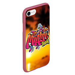 Чехол iPhone 7/8 матовый Miami Beach, цвет: 3D-малиновый — фото 2