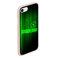 Чехол iPhone 7/8 матовый Green Day лучи, цвет: 3D-светло-розовый — фото 2