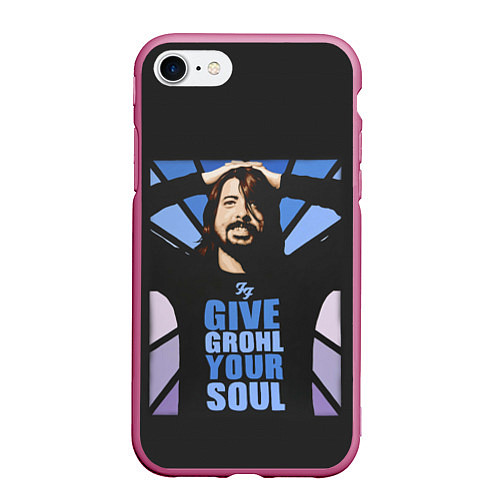 Чехол iPhone 7/8 матовый Give Grohl Your Soul / 3D-Малиновый – фото 1