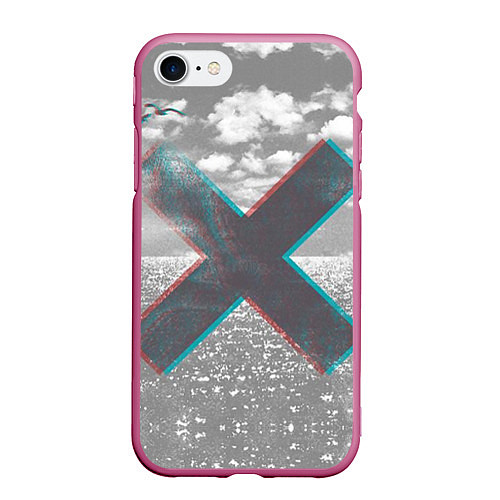 Чехол iPhone 7/8 матовый The XX: Sea waves / 3D-Малиновый – фото 1