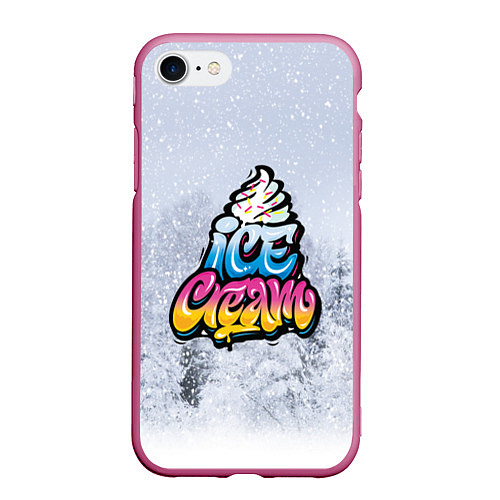 Чехол iPhone 7/8 матовый Ice Cream / 3D-Малиновый – фото 1