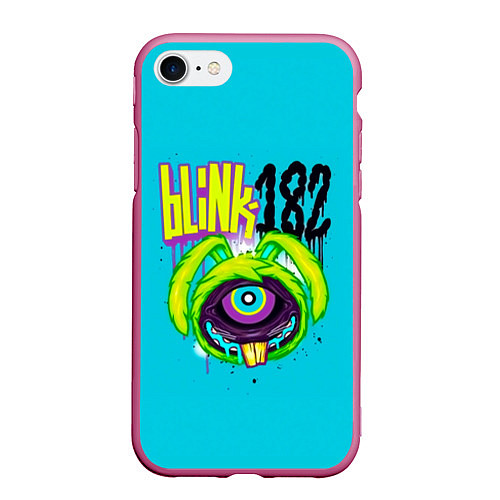 Чехол iPhone 7/8 матовый Заяц монстр Blink-182 / 3D-Малиновый – фото 1