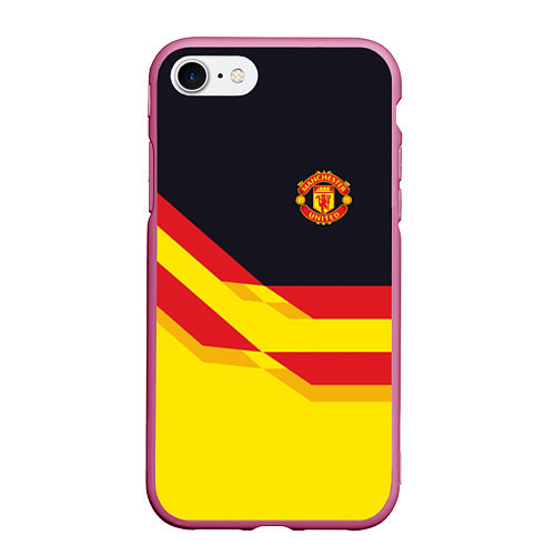 Чехол iPhone 7/8 матовый Manchester United / 3D-Малиновый – фото 1