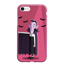 Чехол iPhone 7/8 матовый Дракула, цвет: 3D-малиновый