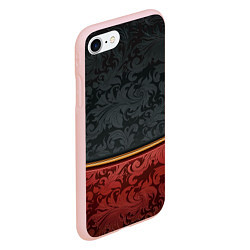 Чехол iPhone 7/8 матовый Узоры Black and Red, цвет: 3D-светло-розовый — фото 2