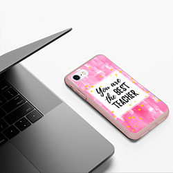 Чехол iPhone 7/8 матовый Лучший учитель, цвет: 3D-светло-розовый — фото 2