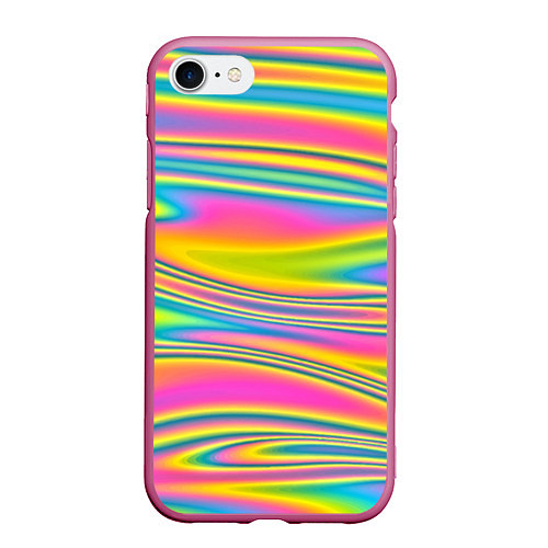 Чехол iPhone 7/8 матовый Абстрактные разводы цвета / 3D-Малиновый – фото 1