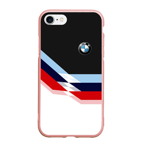 Чехол iPhone 7/8 матовый BMW M SPORT / 3D-Светло-розовый – фото 1
