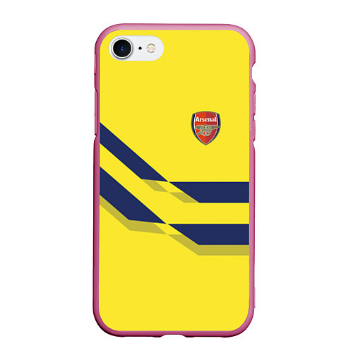 Чехол iPhone 7/8 матовый Arsenal FC: Yellow style / 3D-Малиновый – фото 1