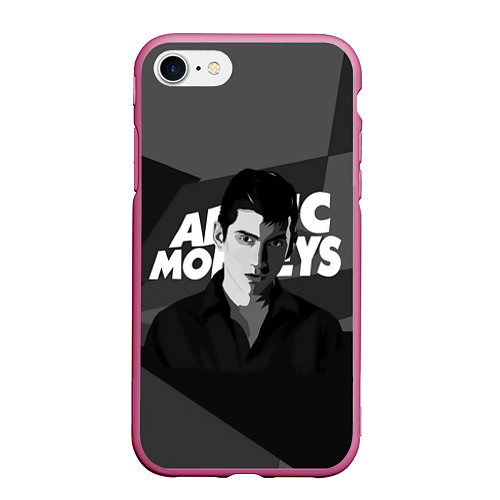 Чехол iPhone 7/8 матовый Солист Arctic Monkeys / 3D-Малиновый – фото 1