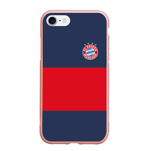 Чехол iPhone 7/8 матовый Bayern Munchen - Red-Blue FCB 2022 NEW / 3D-Светло-розовый – фото 1