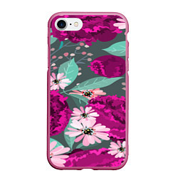 Чехол iPhone 7/8 матовый Осенний цветок, цвет: 3D-малиновый