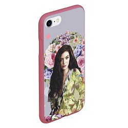 Чехол iPhone 7/8 матовый Lorde Floral, цвет: 3D-малиновый — фото 2