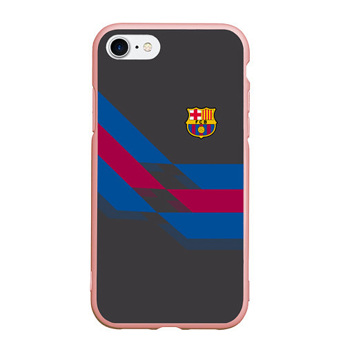 Чехол iPhone 7/8 матовый Barcelona FC: Dark style / 3D-Светло-розовый – фото 1