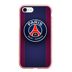 Чехол iPhone 7/8 матовый Paris Saint-Germain, цвет: 3D-светло-розовый