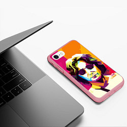 Чехол iPhone 7/8 матовый Джон Леннон: фан-арт, цвет: 3D-баблгам — фото 2