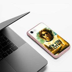 Чехол iPhone 7/8 матовый John Lennon: New York, цвет: 3D-светло-розовый — фото 2