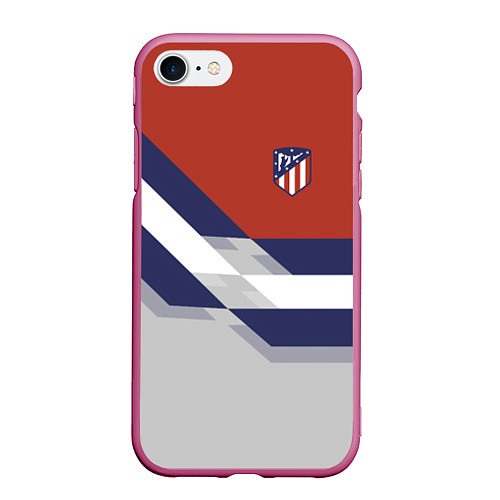 Чехол iPhone 7/8 матовый Atletico FC: Grey style / 3D-Малиновый – фото 1