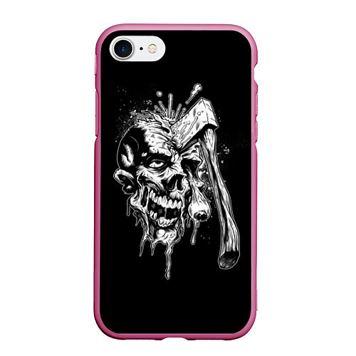 Чехол iPhone 7/8 матовый Зомби / 3D-Малиновый – фото 1