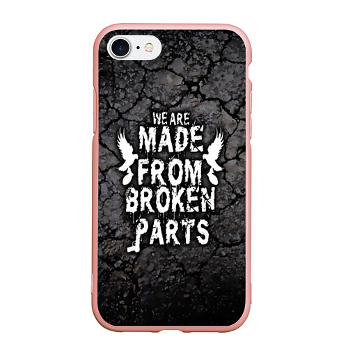 Чехол iPhone 7/8 матовый Made from broken parts / 3D-Светло-розовый – фото 1