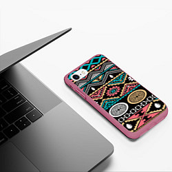 Чехол iPhone 7/8 матовый Этника, цвет: 3D-малиновый — фото 2