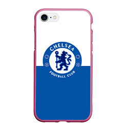 Чехол iPhone 7/8 матовый Chelsea FC: Duo Color, цвет: 3D-малиновый