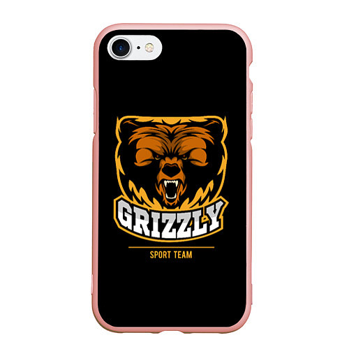 Чехол iPhone 7/8 матовый GTIZZLY(sport team) / 3D-Светло-розовый – фото 1