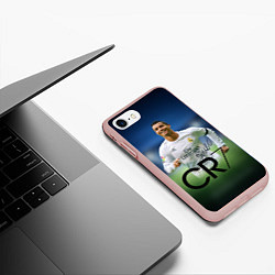 Чехол iPhone 7/8 матовый CR7, цвет: 3D-светло-розовый — фото 2