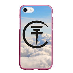Чехол iPhone 7/8 матовый Tokio Hotel: Clouds, цвет: 3D-малиновый