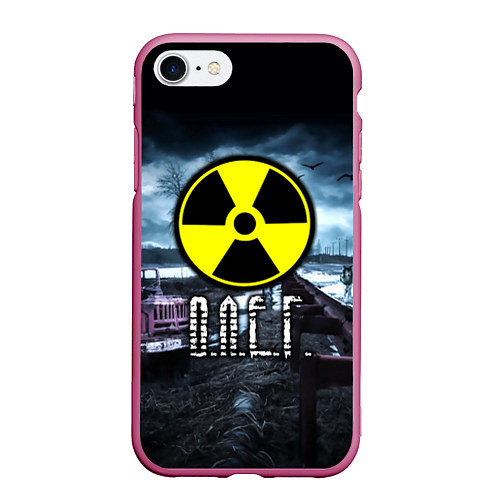 Чехол iPhone 7/8 матовый S.T.A.L.K.E.R: Олег / 3D-Малиновый – фото 1