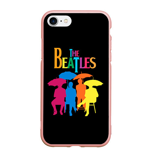 Чехол iPhone 7/8 матовый The Beatles: Colour Rain / 3D-Светло-розовый – фото 1