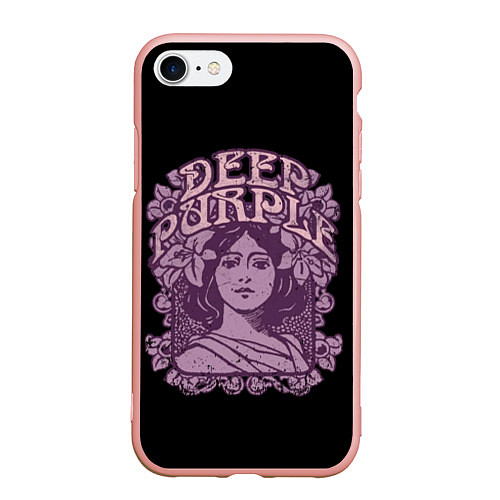 Чехол iPhone 7/8 матовый Deep Purple / 3D-Светло-розовый – фото 1