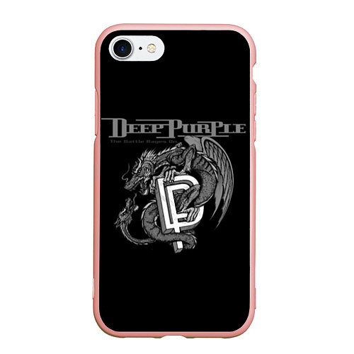 Чехол iPhone 7/8 матовый Deep Purple: Dark Dragon / 3D-Светло-розовый – фото 1