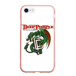 Чехол iPhone 7/8 матовый Deep Purple: Green Gragon, цвет: 3D-светло-розовый