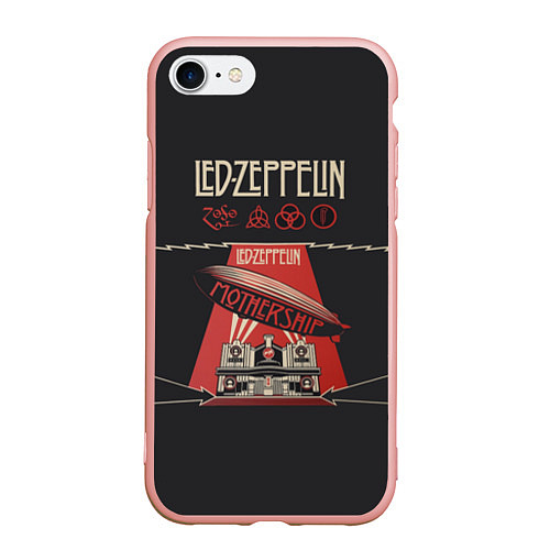 Чехол iPhone 7/8 матовый Led Zeppelin: Mothership / 3D-Светло-розовый – фото 1