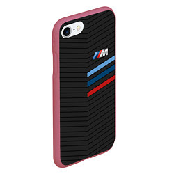 Чехол iPhone 7/8 матовый BMW: M Tricolor Sport, цвет: 3D-малиновый — фото 2