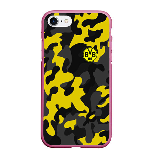 Чехол iPhone 7/8 матовый Borussia 2018 Military Sport / 3D-Малиновый – фото 1