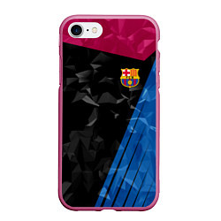Чехол iPhone 7/8 матовый FC Barcelona: Abstract, цвет: 3D-малиновый