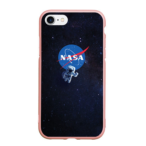 Чехол iPhone 7/8 матовый NASA: Hello World / 3D-Светло-розовый – фото 1