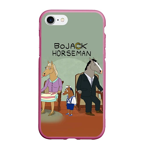Чехол iPhone 7/8 матовый BoJack Horseman / 3D-Малиновый – фото 1